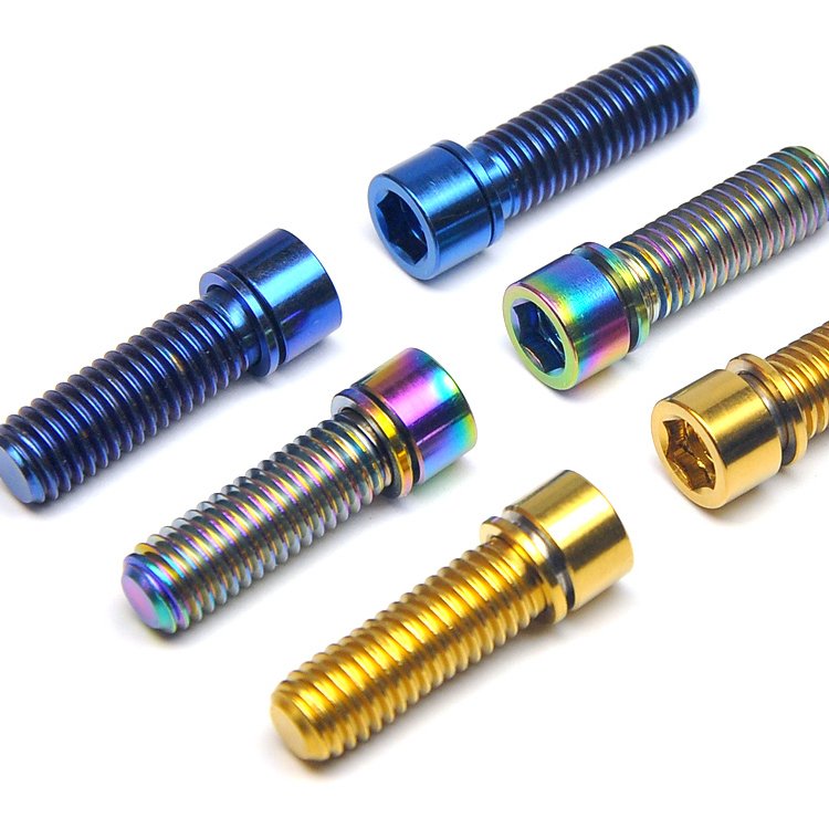 Bicycle MTB Titanium Stem Screws M5*18 M5x20 M6*20mm Allen Hex Ti Bolts with Washer Spacer for Bicycle Brake Caliper
